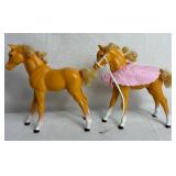 Collection of Four Barbie Horses - Honey the Show Pony, Dallas Palomino Horse, Dream Horse Dixie Baby Palominos