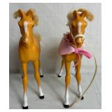Collection of Four Barbie Horses - Honey the Show Pony, Dallas Palomino Horse, Dream Horse Dixie Baby Palominos