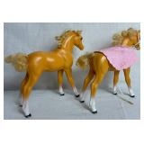Collection of Four Barbie Horses - Honey the Show Pony, Dallas Palomino Horse, Dream Horse Dixie Baby Palominos