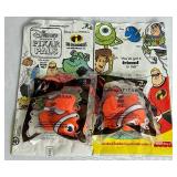 Large Collection of McDonalds Happy Meal Toys including Jungle Book, Inspector Gadget, Cars, Tonka, Barbie, Walt Disney, Nemo, Battlebots, GI Joe, lego Clikits and Atlantis