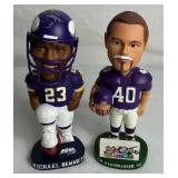 Autographed Minnesota Vikings Bobbleheads - Jim Kleinsasser and Michael Bennett