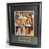 Minnesota Timberwolves Flip Saunders Framed Autographed Photo 2001/2002 plus Timberwolves Hats and Towel