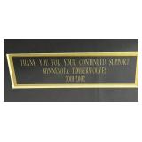 Minnesota Timberwolves Flip Saunders Framed Autographed Photo 2001/2002 plus Timberwolves Hats and Towel