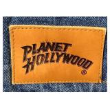 Vintage 1991 Orlando Planet Hollywood Denim Jean Jacket with Embroidered Logo - Size 2XL includes 2 Planet Hollywood Collector Pins