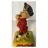 Pfeiffer Brewing Company Chalkware Statue and Antique Glass Beer Bottle with Cap