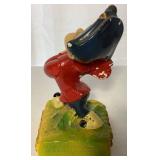 Pfeiffer Brewing Company Chalkware Statue and Antique Glass Beer Bottle with Cap