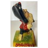 Pfeiffer Brewing Company Chalkware Statue and Antique Glass Beer Bottle with Cap