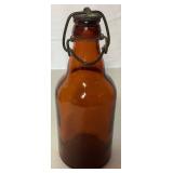 Pfeiffer Brewing Company Chalkware Statue and Antique Glass Beer Bottle with Cap