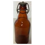 Pfeiffer Brewing Company Chalkware Statue and Antique Glass Beer Bottle with Cap