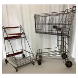 Two Vintage Child Sized Shopping Carts
