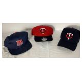 Collection of Minnesota Twins 1987 and 1991 Memorabilia - Homer Hankies, Buttons, Wheaties Boxes, Mug, Plates, Newspaper plus 3 Twins Baseball Caps