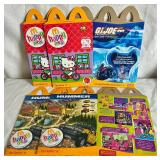 Large Collection of McDonalds Happy Meal Toys including Jungle Book, Inspector Gadget, Cars, Tonka, Barbie, Walt Disney, Nemo, Battlebots, GI Joe, lego Clikits and Atlantis