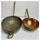 Copper Collection - Vintage Copper Teapot, Copper Pitcher, Copper Straining Dipper and Hammered Copper Ladle Bowl