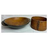 Primitive Wooden Sieve/Sifters, Wooden Bowl and Cast Bowl