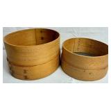 Primitive Wooden Sieve/Sifters, Wooden Bowl and Cast Bowl