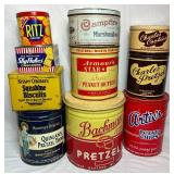 Collection of Vintage Snack Tins