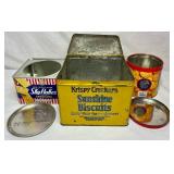 Collection of Vintage Snack Tins