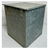 Antique Farmhouse Wooden Vegetable Bin and Clarion Dairy Metal Porch Milk Box