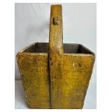 Antique Farmhouse Wooden Vegetable Bin and Clarion Dairy Metal Porch Milk Box