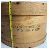 Vintage General Store Bent Wood Dry Measure Containers and Wooden Cheese Boxes