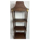 Chinese Bamboo Hand Carved Hanging Bird Cage with Pagoda Top 3 Shelf Display Unit 13" x 8" x 38"