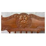 Cane Seat Antique Rocking Chair with North Wind Motif