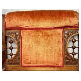 Antique Ornate Hand Carved Upholstered Armchair