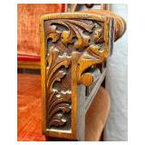 Antique Ornate Hand Carved Upholstered Armchair