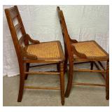 Two Antique Eastlake Style Cane Seat Chairs