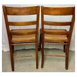 Two Antique Eastlake Style Cane Seat Chairs