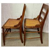 Two Antique Eastlake Style Cane Seat Chairs