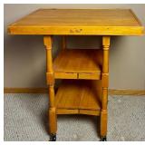 Oasis Island Folding Wood Kitchen Island/Cart on Locking Wheels