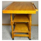 Oasis Island Folding Wood Kitchen Island/Cart on Locking Wheels