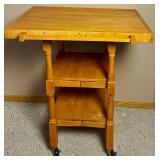 Oasis Island Folding Wood Kitchen Island/Cart on Locking Wheels