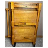 Oasis Island Folding Wood Kitchen Island/Cart on Locking Wheels