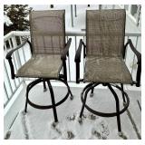 Patio Table and 2 Swivel Patio Chairs plus Umbrella