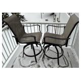 Patio Table and 2 Swivel Patio Chairs plus Umbrella