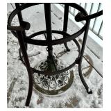 Patio Table and 2 Swivel Patio Chairs plus Umbrella