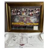 University of Minnesota Golden Gopher Volleyball 2002 Framed &  Autographed Schdule plus 2001 XL T-Shirt with Schedule Signed by the Coaches