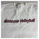 University of Minnesota Golden Gopher Volleyball 2002 Framed &  Autographed Schdule plus 2001 XL T-Shirt with Schedule Signed by the Coaches