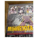 University of Minnesota Golden Gopher Volleyball 2002 Framed &  Autographed Schdule plus 2001 XL T-Shirt with Schedule Signed by the Coaches