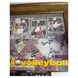 University of Minnesota Golden Gopher Volleyball 2002 Framed &  Autographed Schdule plus 2001 XL T-Shirt with Schedule Signed by the Coaches