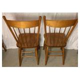 Set of 4 Pressback Oak Dining Chairs with Turned Spindles