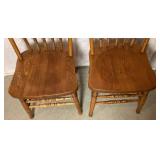 Set of 4 Pressback Oak Dining Chairs with Turned Spindles