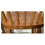 Set of 4 Pressback Oak Dining Chairs with Turned Spindles