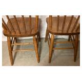 Set of 4 Pressback Oak Dining Chairs with Turned Spindles