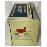 Vintage Industrial Containers with Various Vintage Display Cabinets