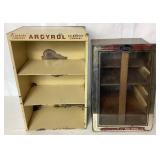 Vintage Industrial Containers with Various Vintage Display Cabinets