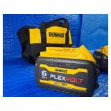Dewalt - 2-6AH FLEXVOLT 2025 date codes , take charge. Appear lightly used w/ New Bag and new charger