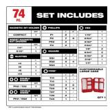 Milwaukee SHOCKWAVE Impact Duty Alloy Steel Screw Driver Bit Set (74-Piece) and High impact , AND High dexterity Work gloves